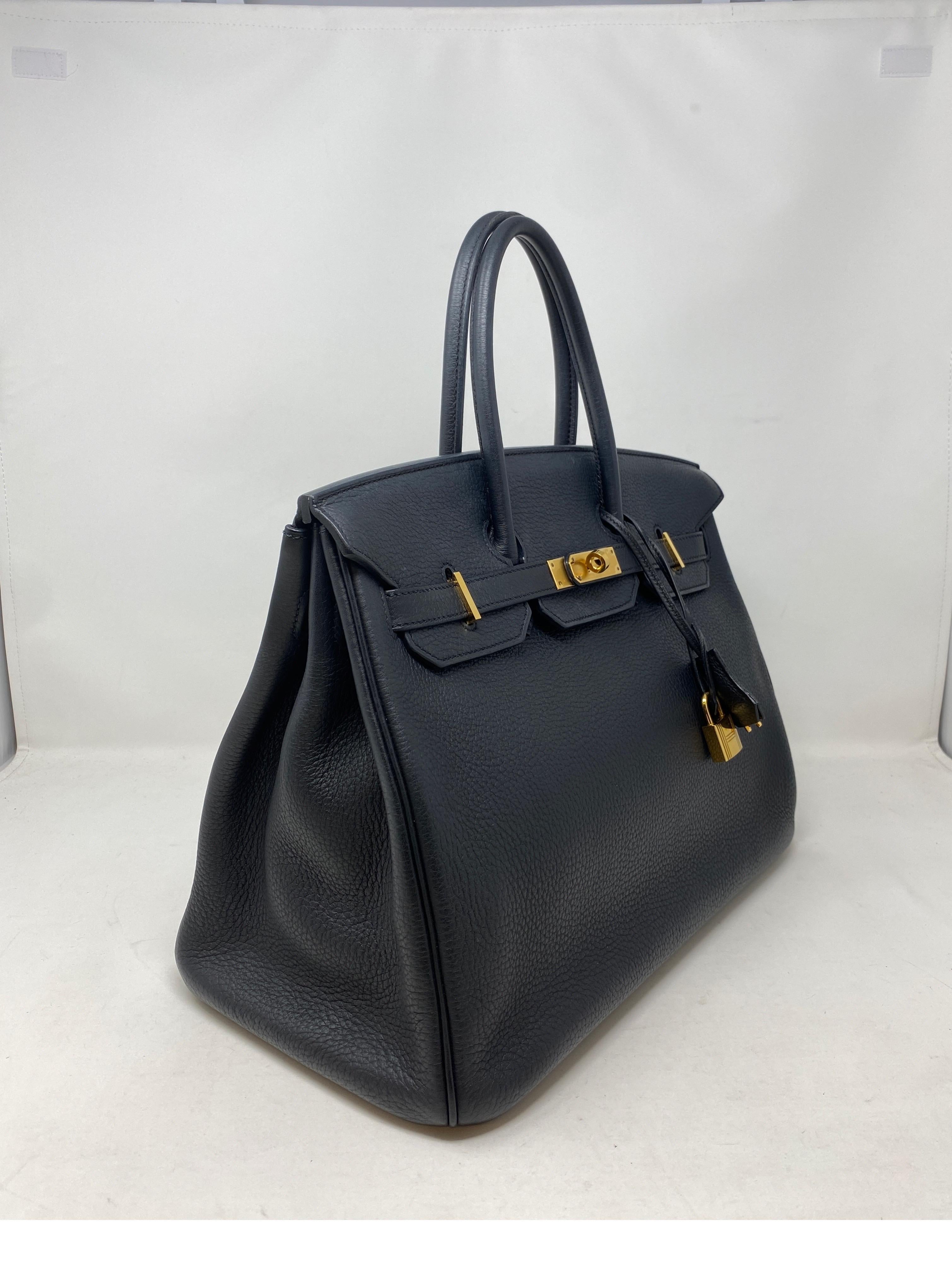 Hermes Black Birkin 35 Bag In Excellent Condition In Athens, GA