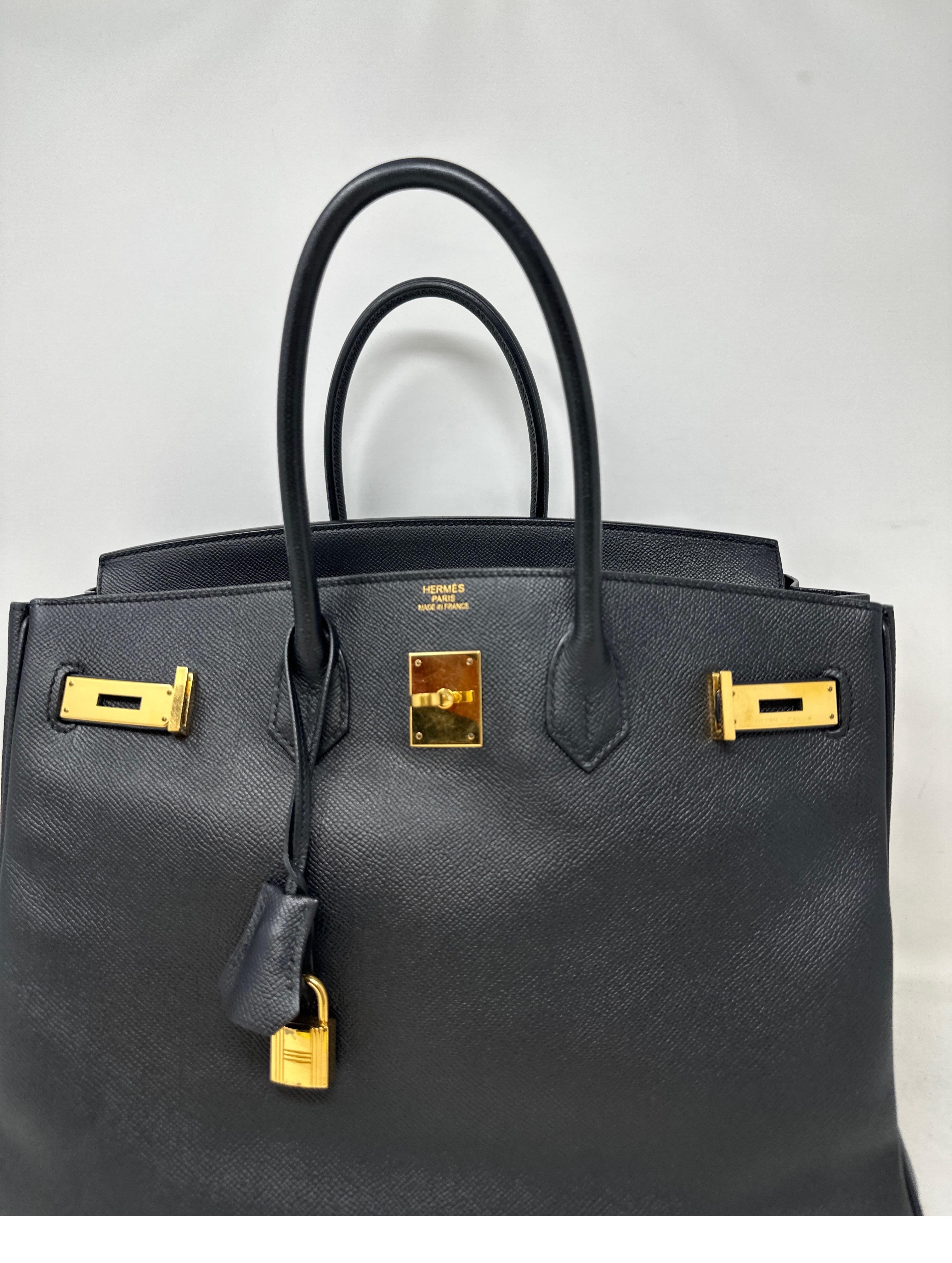 Hermes Black Birkin 35 Bag In Excellent Condition In Athens, GA