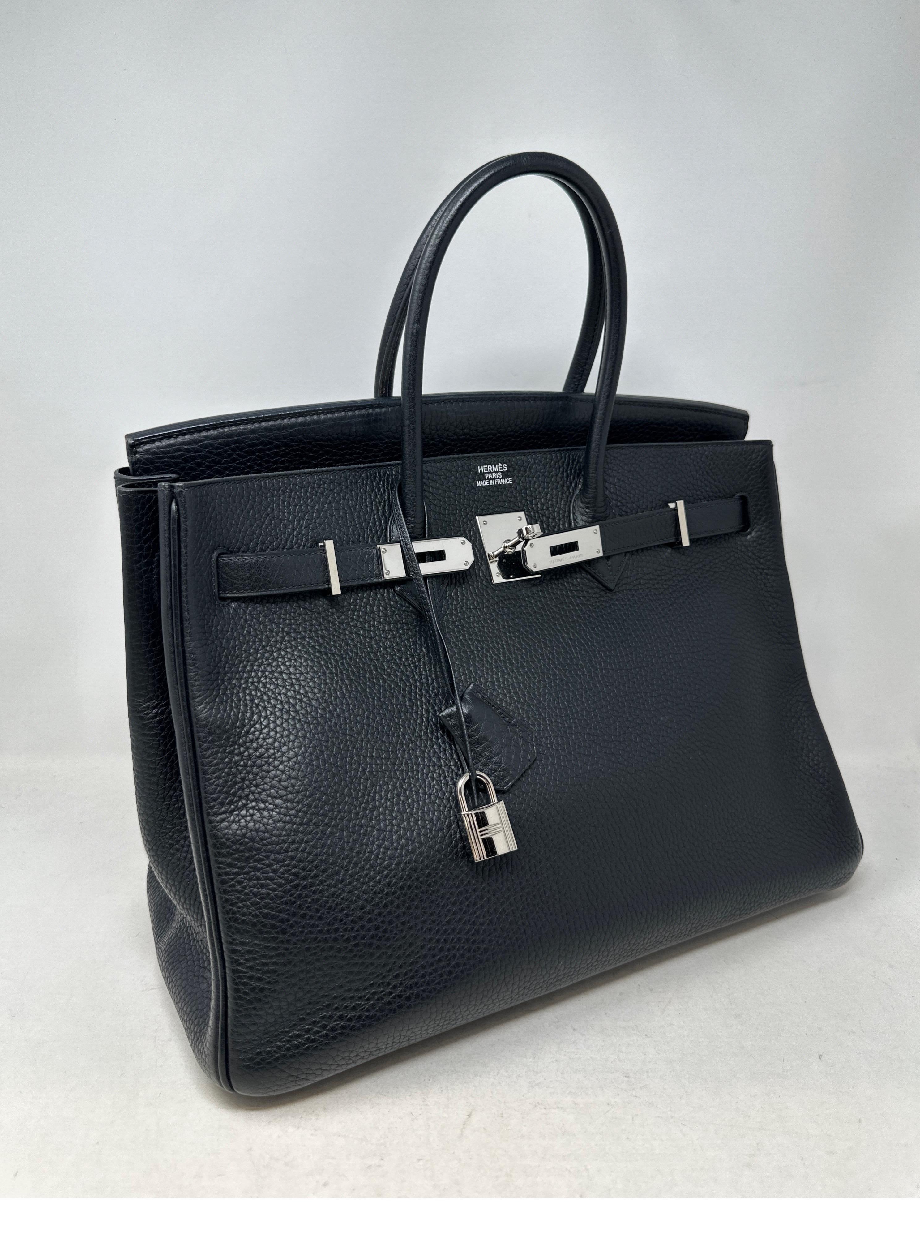 Hermes Black Birkin 35 Bag  In Excellent Condition In Athens, GA