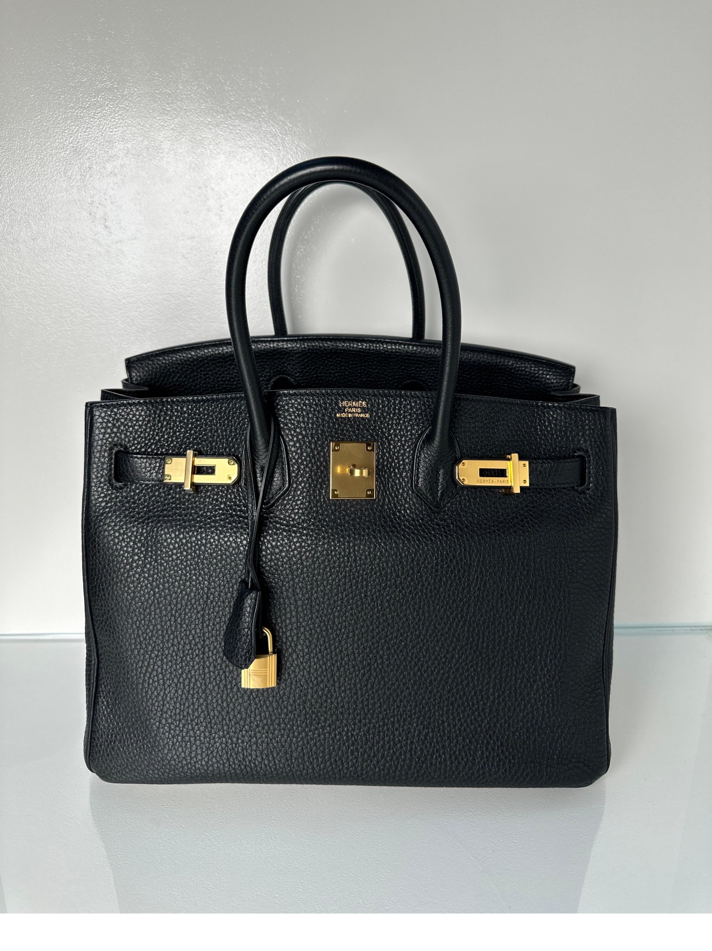 Hermes Black Birkin 35 Bag In Excellent Condition In Athens, GA
