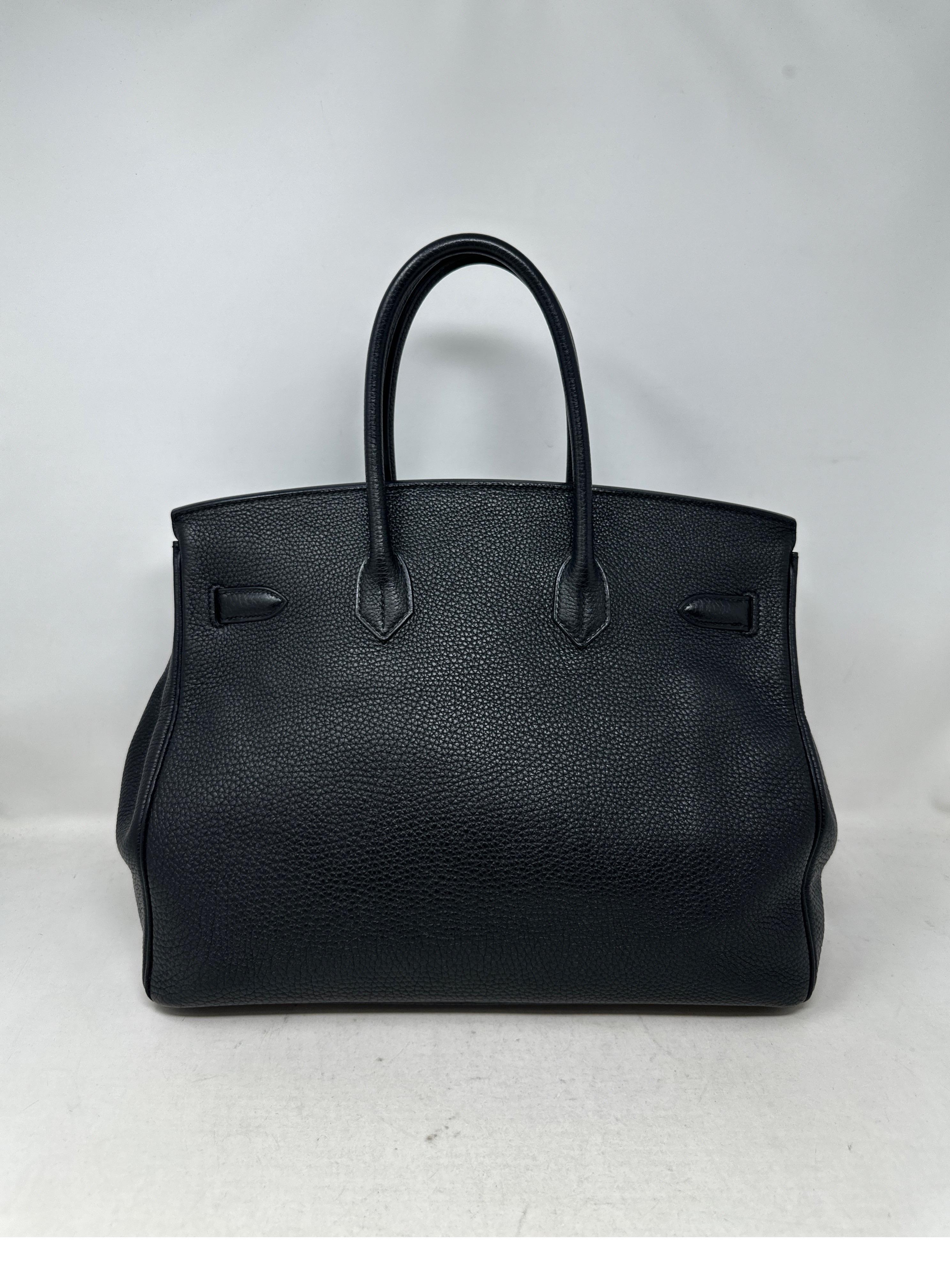 Women's or Men's Hermes Black Birkin 35 Bag  For Sale