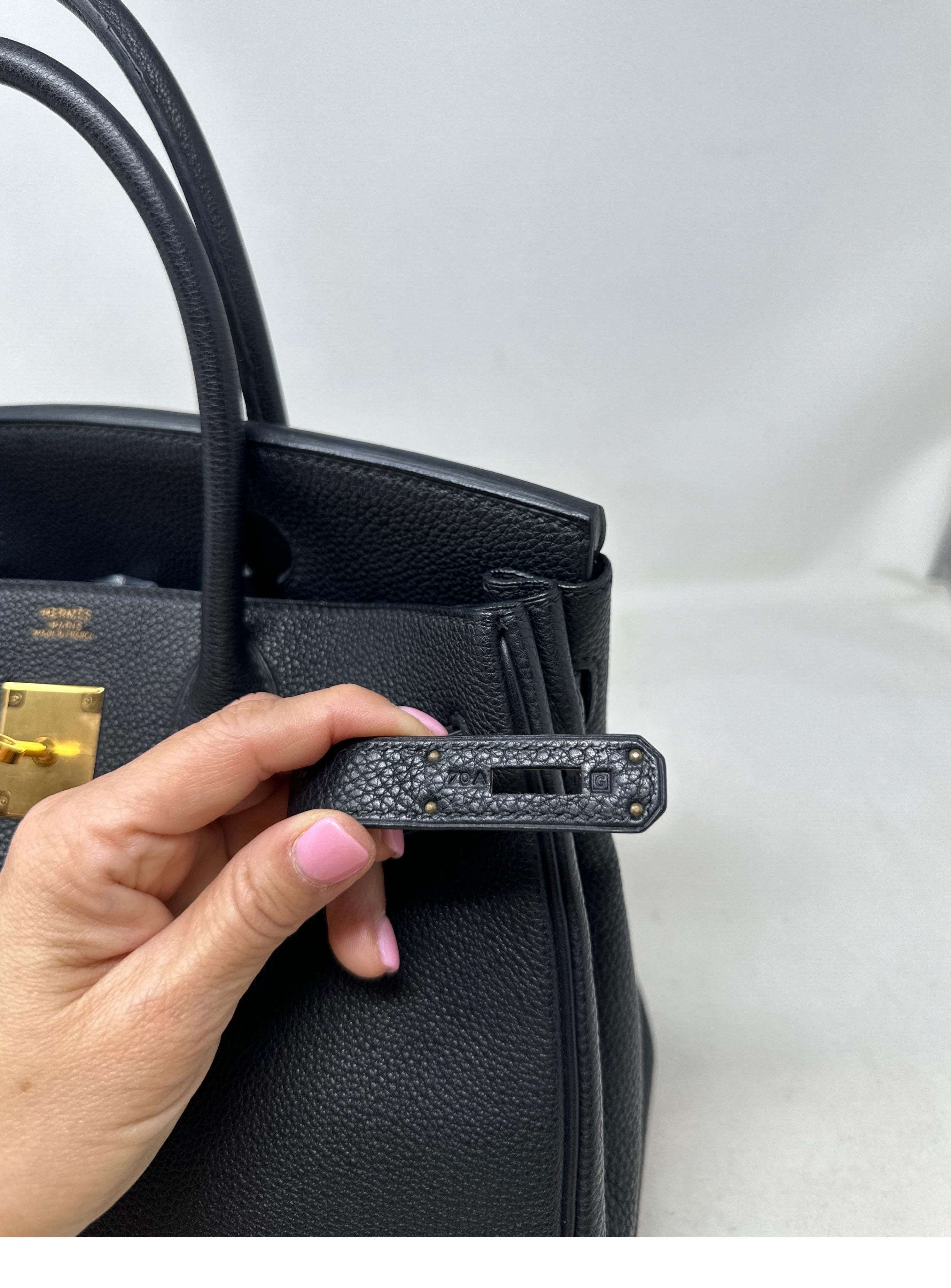 Women's or Men's Hermes Black Birkin 35 Bag