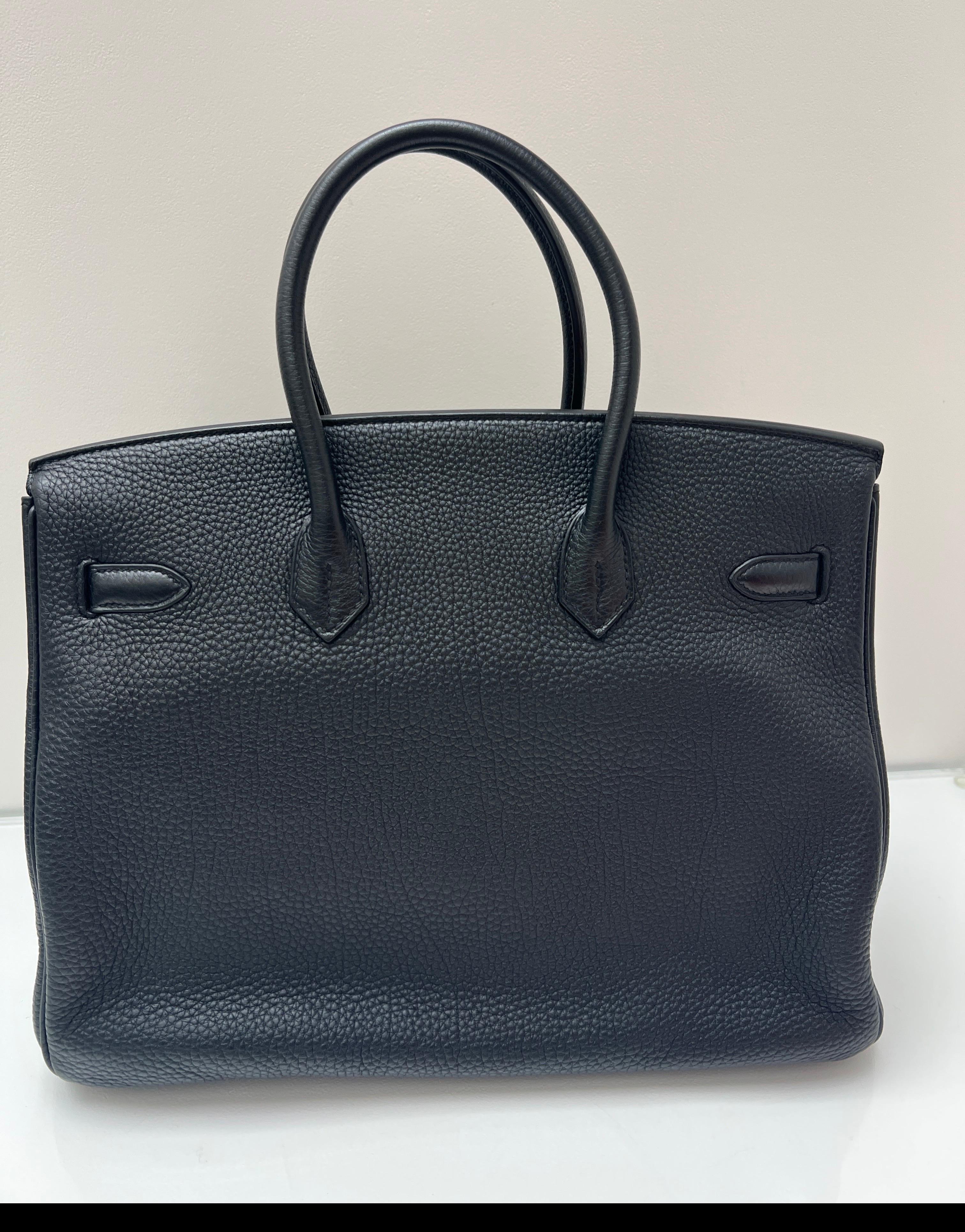Hermès - Sac Birkin 35 noir Excellent état - En vente à Athens, GA