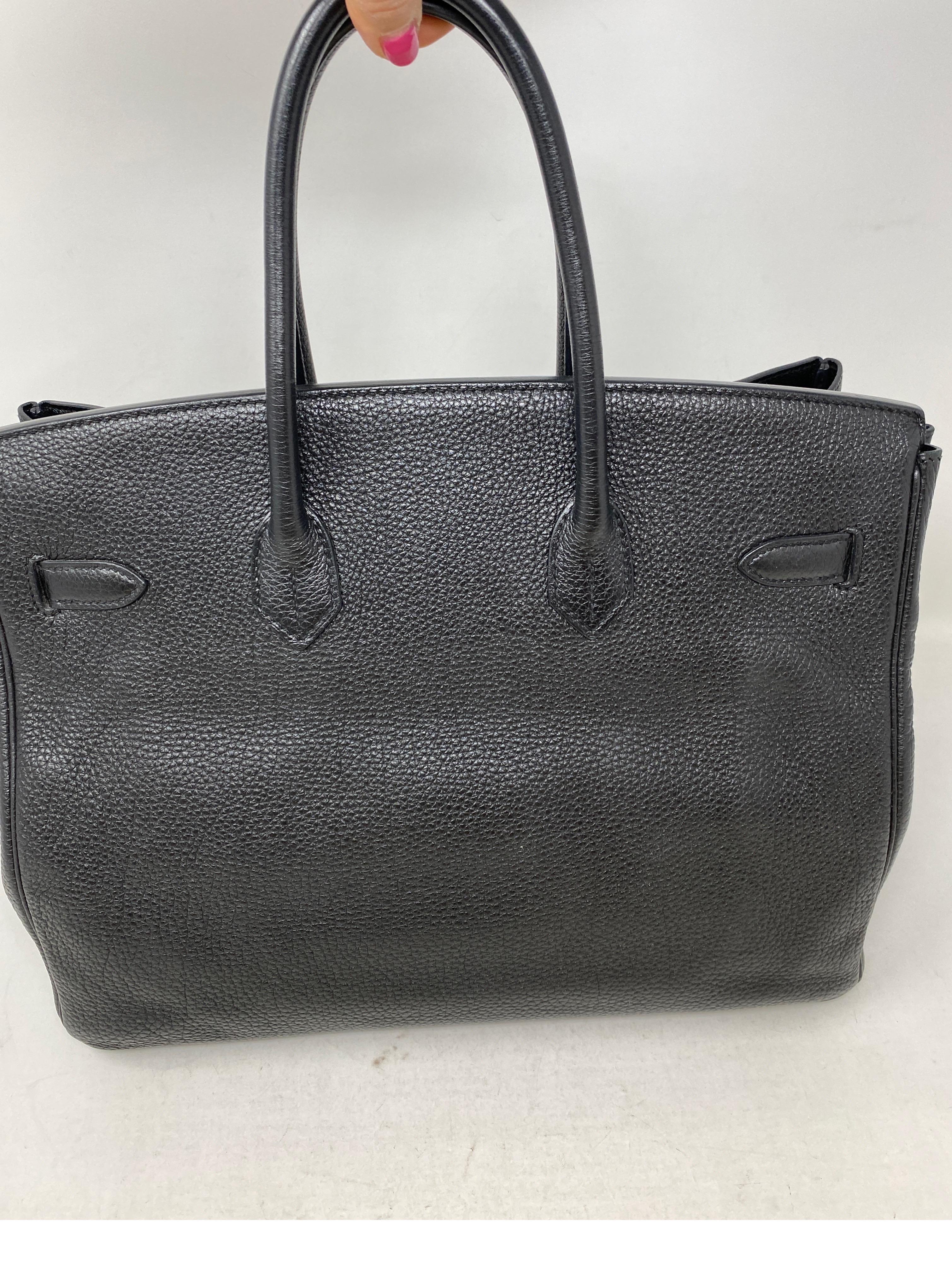 Women's or Men's Hermes Black Birkin 35 Bag 