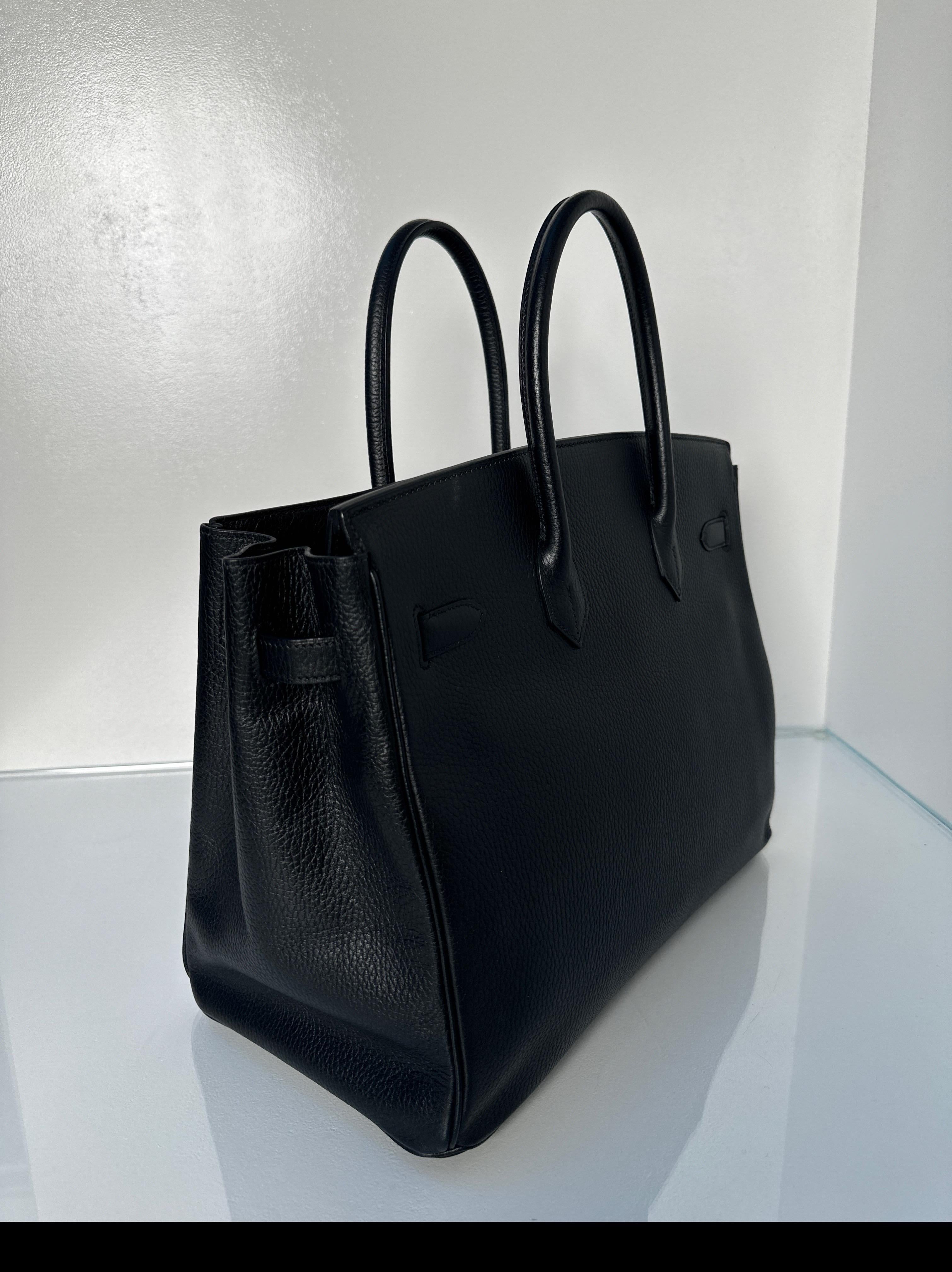 Hermes Black Birkin 35 Bag 3
