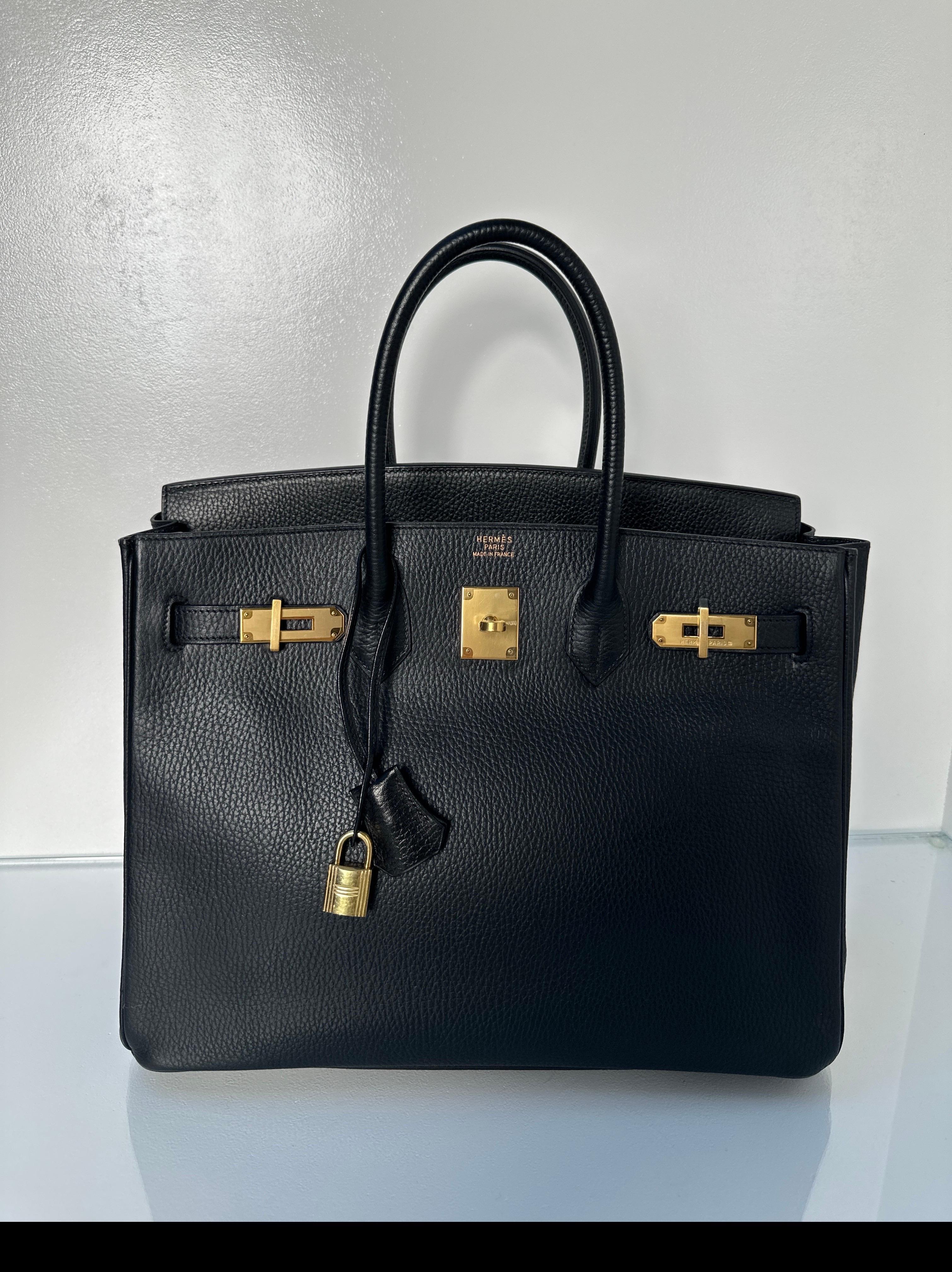 Hermes Black Birkin 35 Bag 5