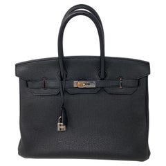 Hermes Black Birkin 35 Bag
