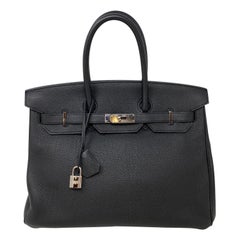 Hermes Black Birkin 35 Bag
