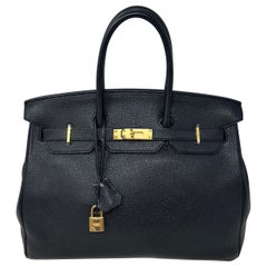 Hermes Black Birkin 35 Bag
