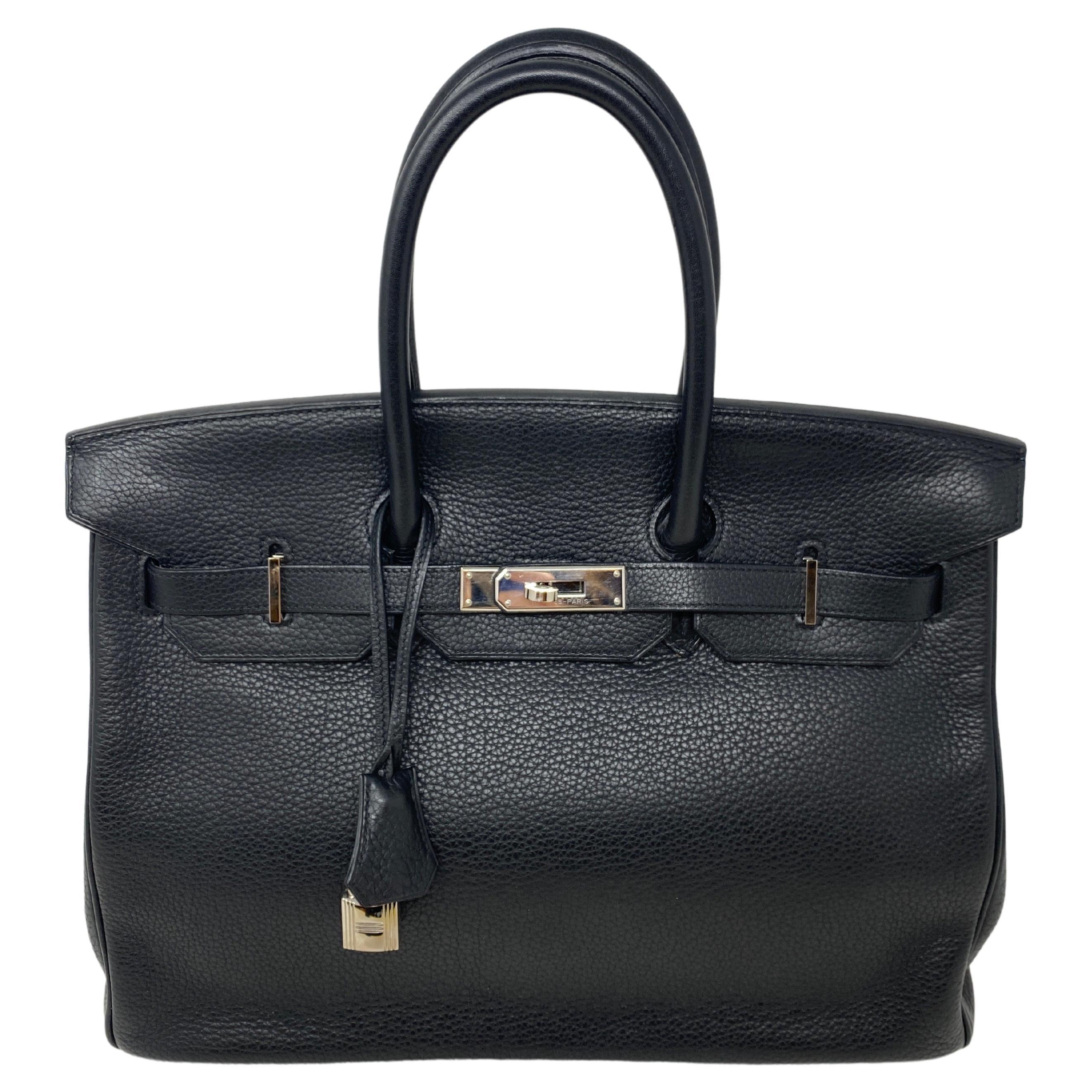 Hermes Black Birkin 35 Bag 