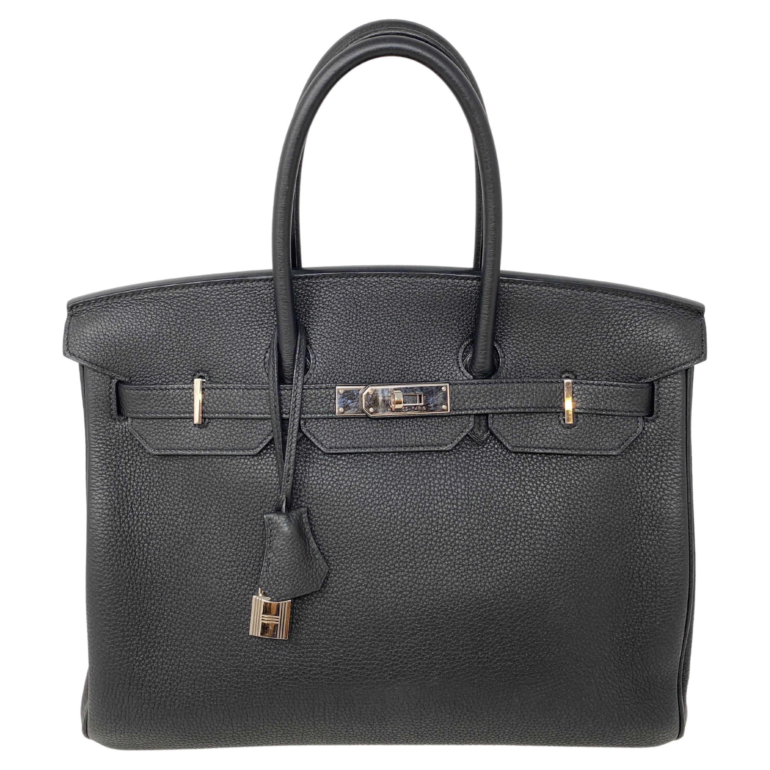 Hermes Black Birkin 35 Bag 