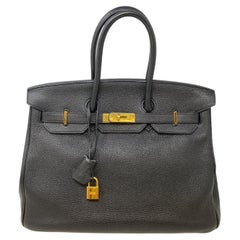 Hermes Black Birkin 35 Bag