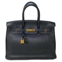 Hermes Black Birkin 35 Bag