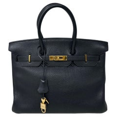 Hermes Black Birkin 35 Bag