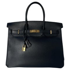 Hermes Black Birkin 35 Bag