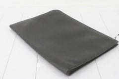 Hermes Black Bleu Indigo Leather Zip Computer Laptop Sleeve Case