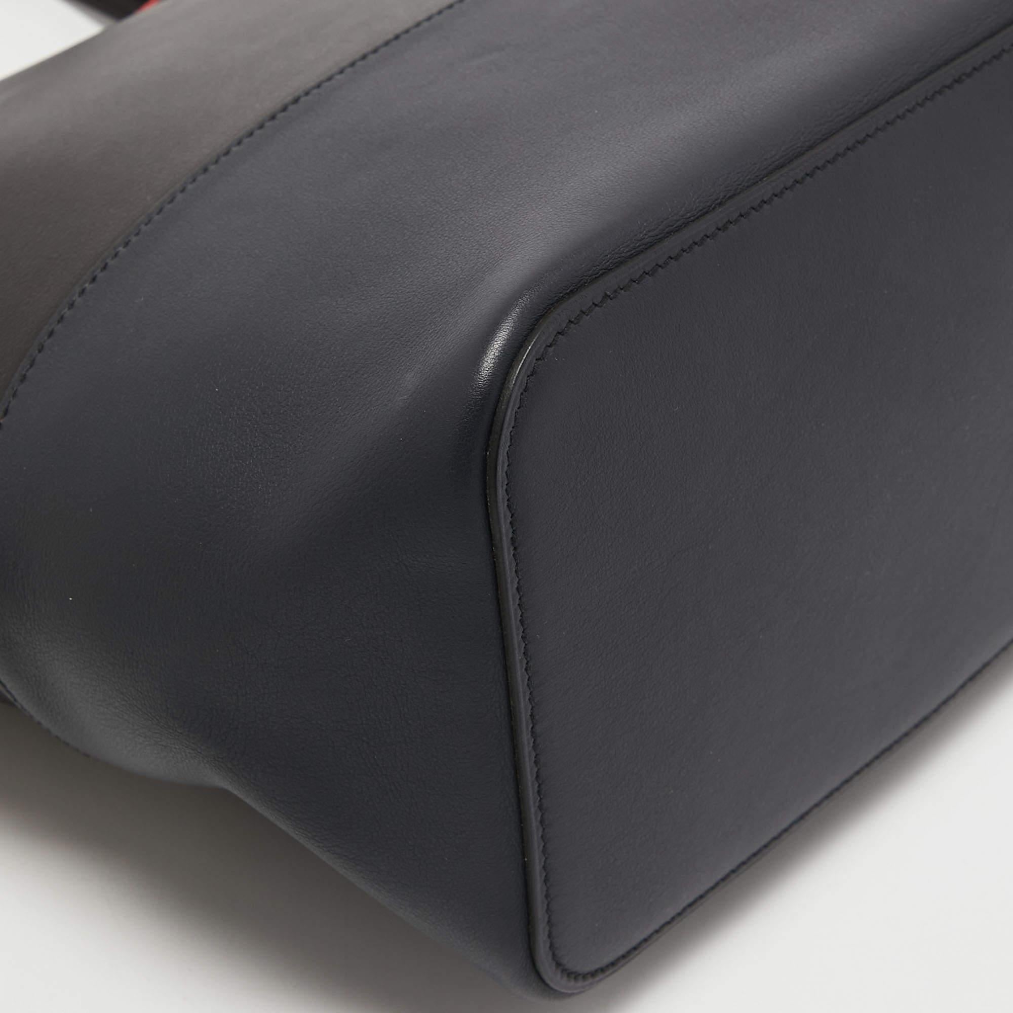 Hermes Black/Bleu Nuit/Rouge Evercolor and Swift Leather Transat Sailor Bag 6
