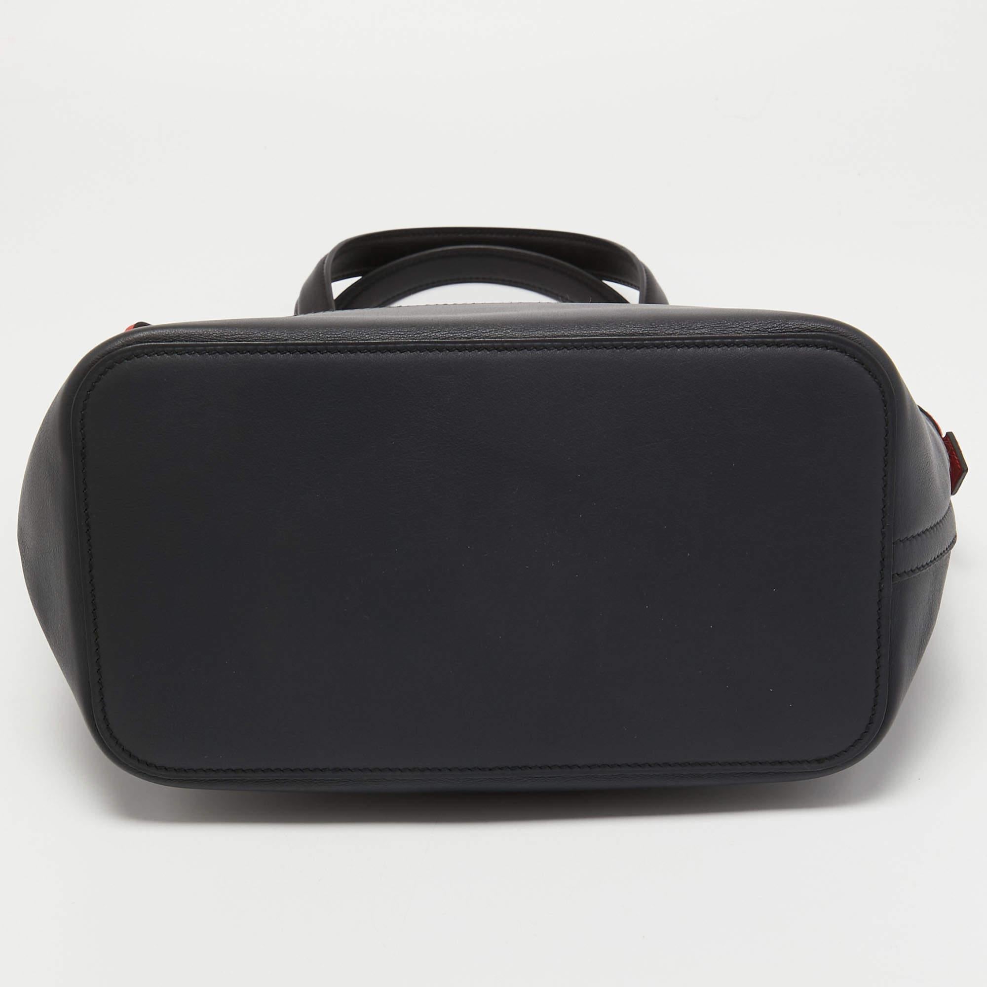 Hermes Black/Bleu Nuit/Rouge Evercolor and Swift Leather Transat Sailor Bag 1