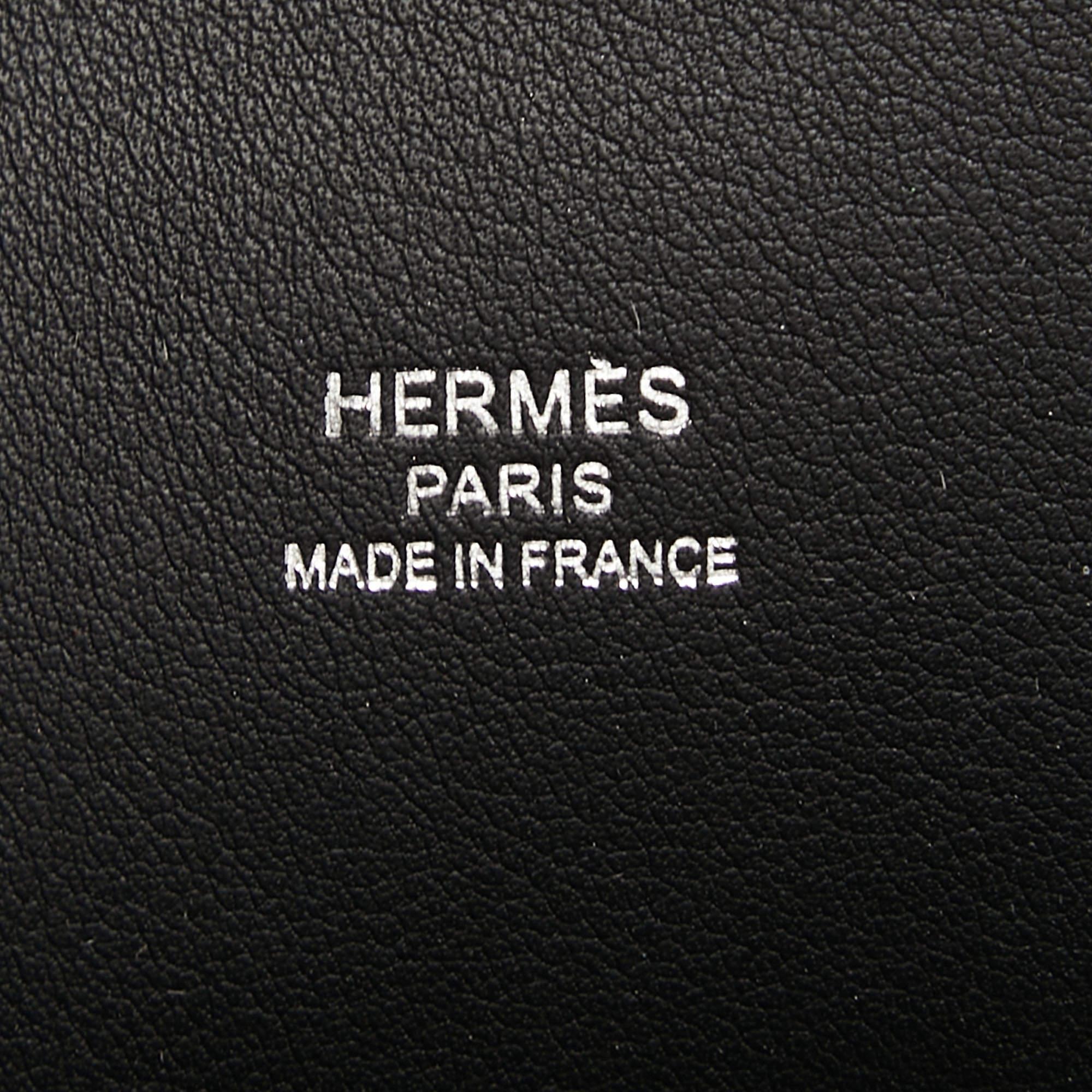 Hermès - Sac de marin en cuir noir/bleu chair/rouge Evercolor et Swift en vente 2