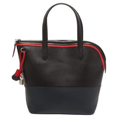 Hermes Black/Bleu Nuit/Rouge Evercolor and Swift Leather Transat Sailor Bag