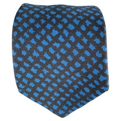 HERMES Black Blue Abstract Tie