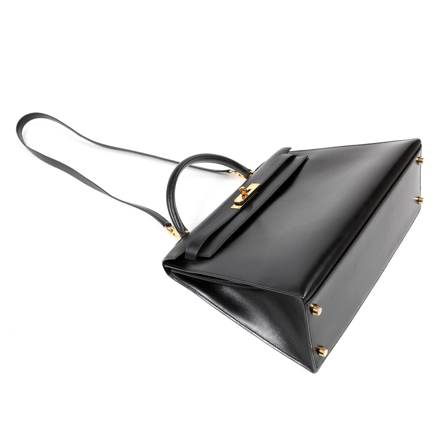 Hermès Black Box Calf 32 cm Kelly Bag 1