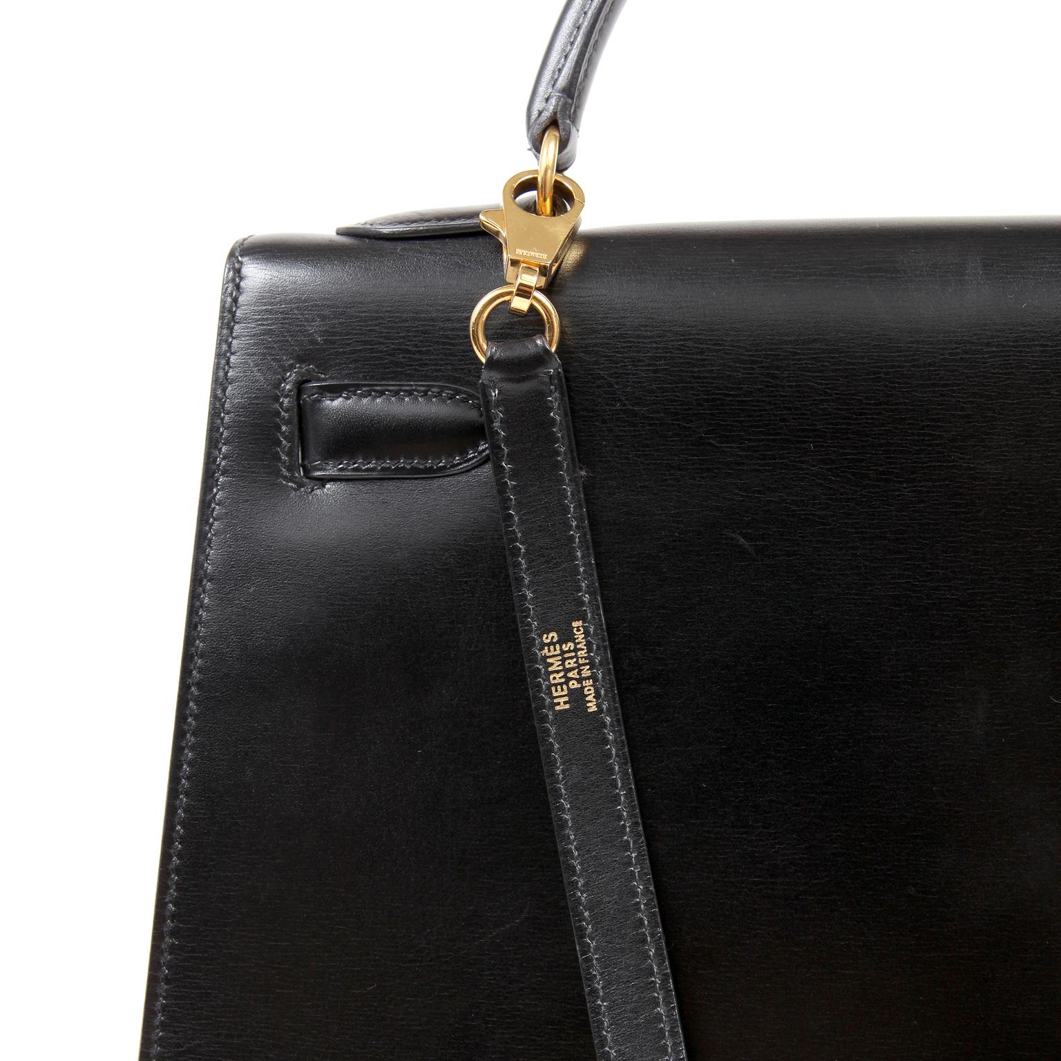 Hermès Black Box Calf 32 cm Kelly Bag 5