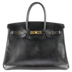 Hermes Black Box Calf Birkin 35 GHW 1H0113