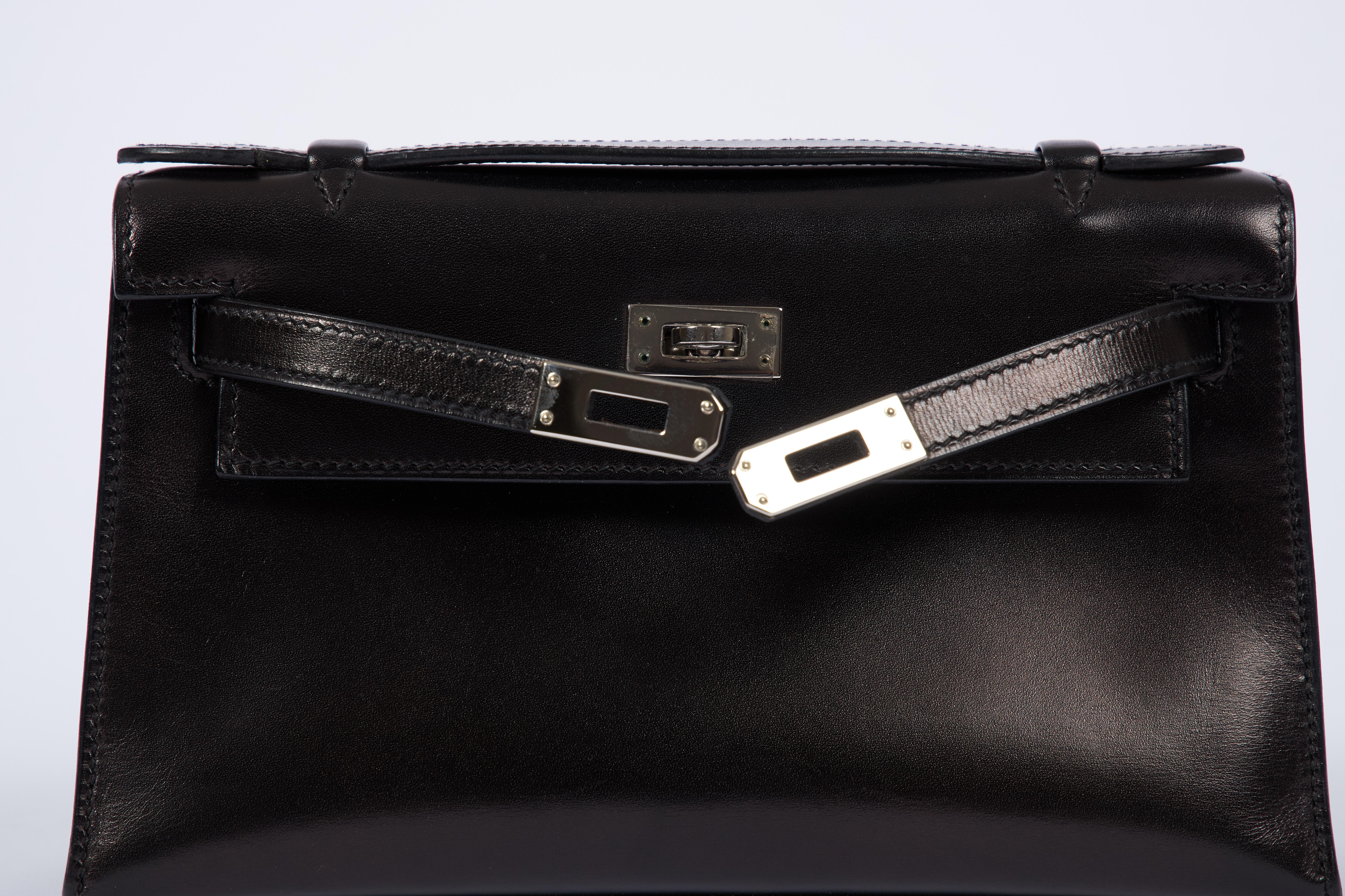 Hermes Black Box Calf Kelly Pouchette 1