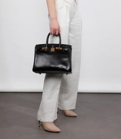 Hermès Black Box Calf Leather Birkin 30cm Retourne