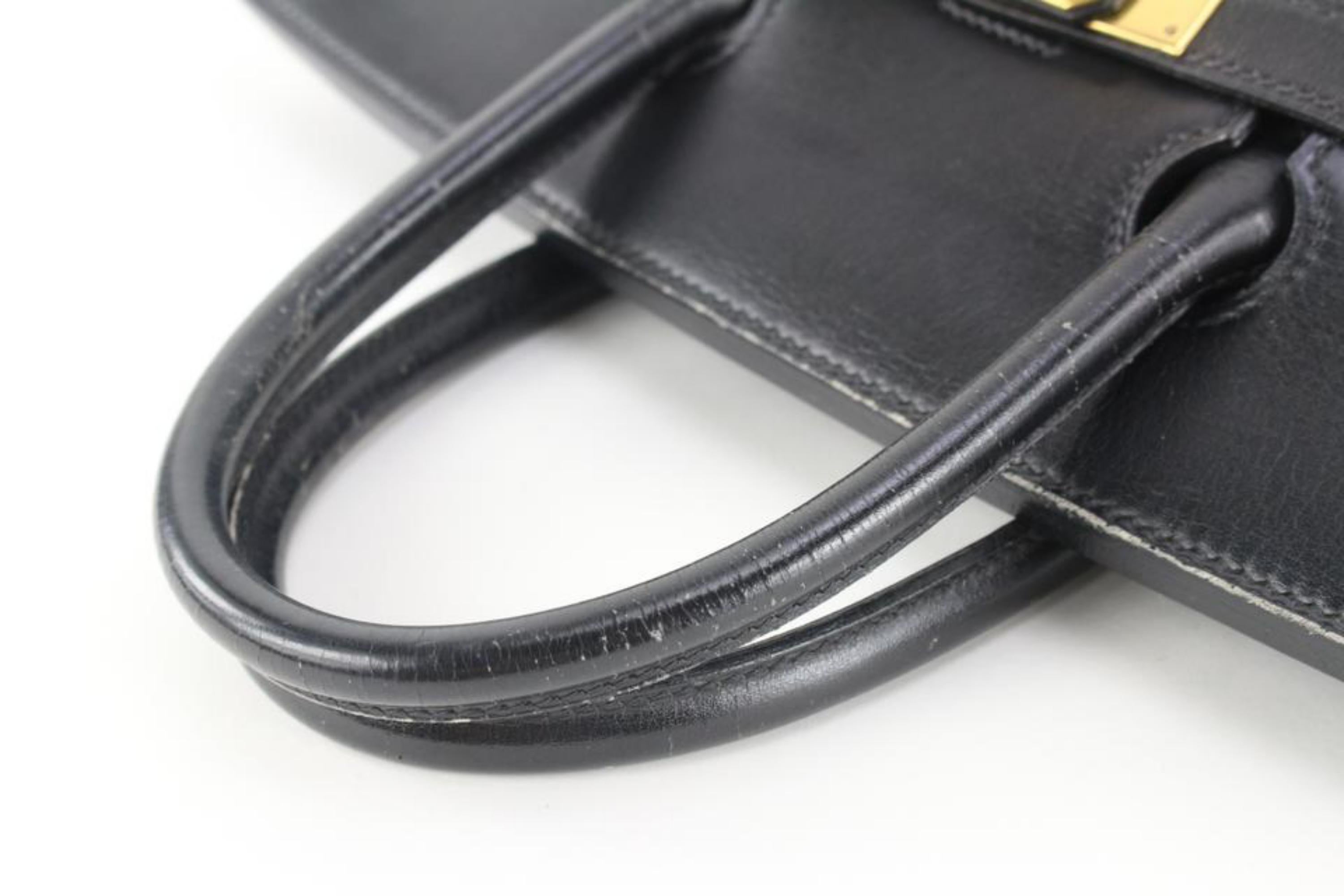 Hermès Black Box Calf Leather Birkin HAC 32 Haut A Courroies 87h615s In Good Condition In Dix hills, NY