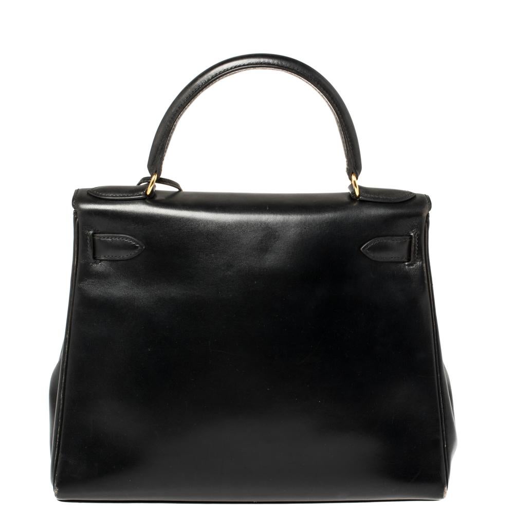 Inspired by none other than Grace Kelly of Monaco, Hermes Kelly is carefully hand-stitched to perfection. This Kelly Retourne is crafted from calf leather and has gold-tone hardware. Retourne has a more casual look and is stitched on the inside thus