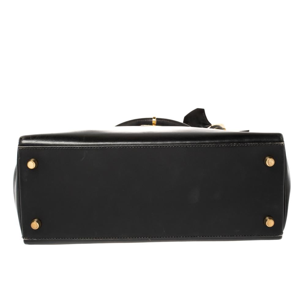 Hermes Black Box Calf Leather Gold Hardware Kelly Retourne 28 Bag 1