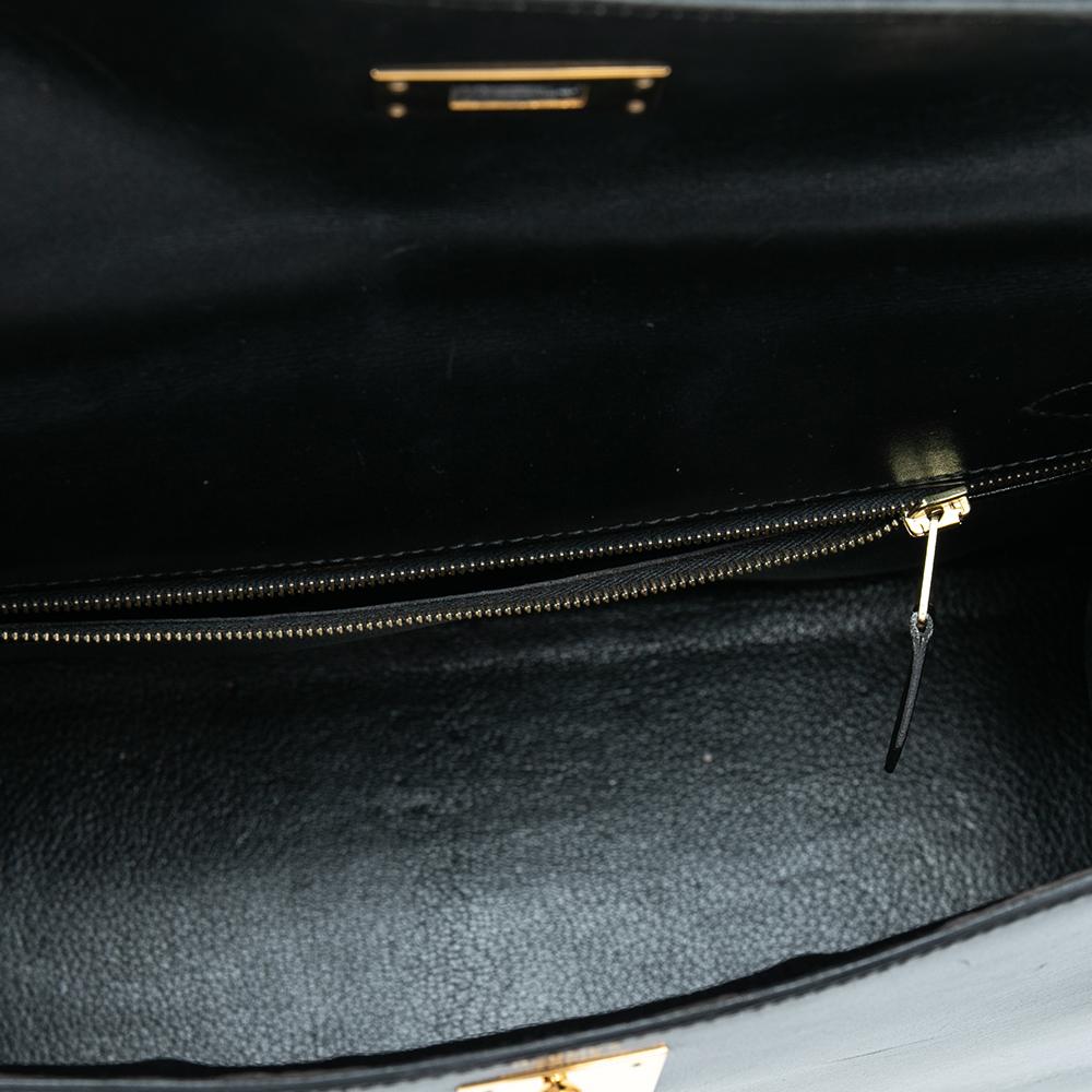 Hermes Black Box Calf Leather Gold Hardware Kelly Sellier 28 Bag 3