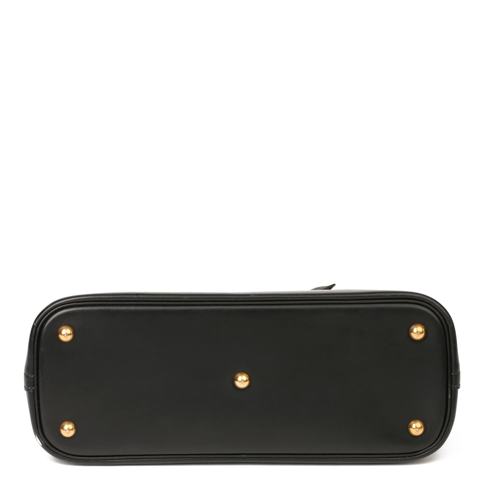 Hermès Black Box Calf Leather & Natural Chamonix Leather Bolide 31cm 1