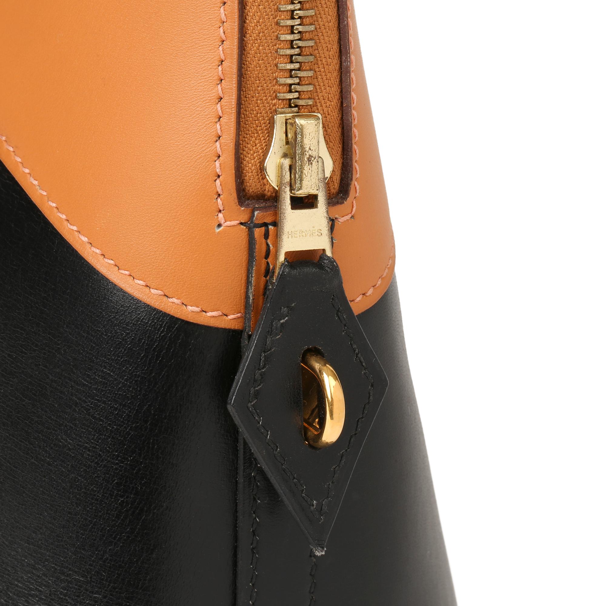 Hermès Black Box Calf Leather & Natural Chamonix Leather Bolide 31cm 2