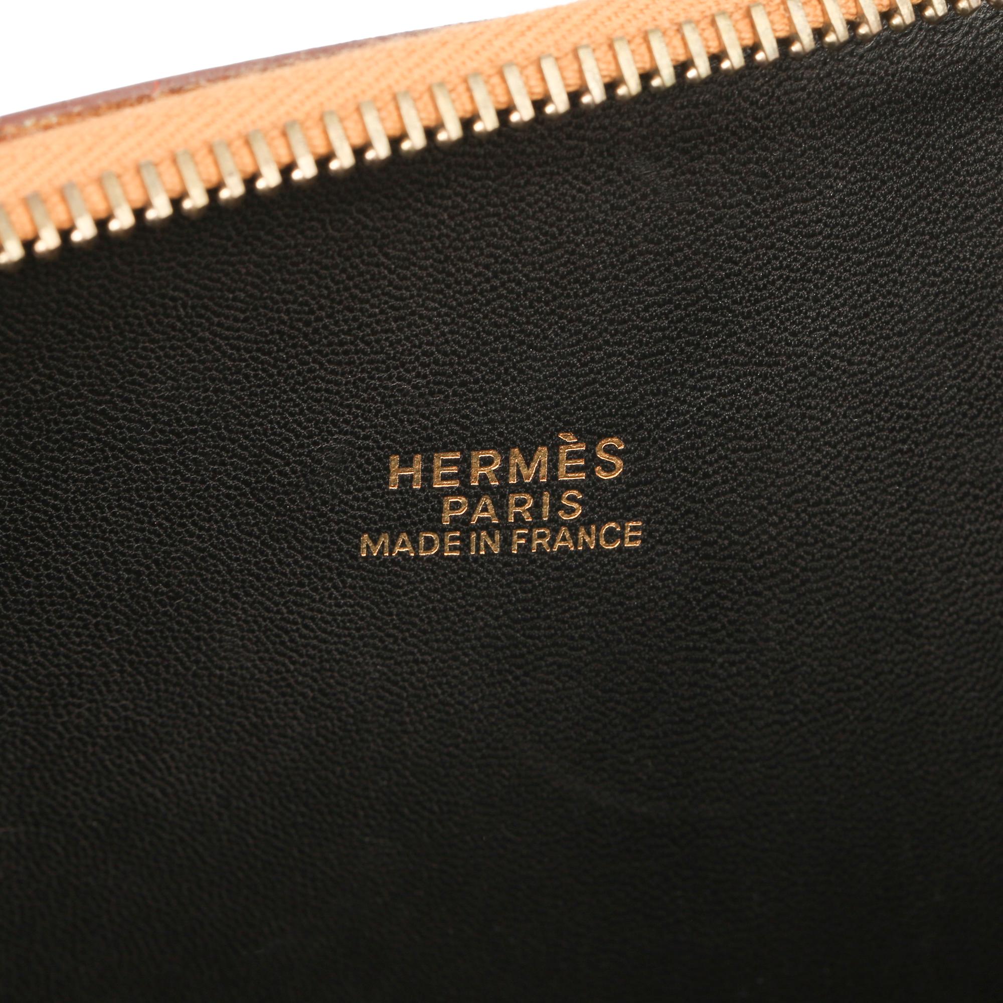 Hermès Black Box Calf Leather & Natural Chamonix Leather Bolide 31cm 4