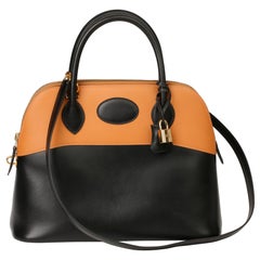 Hermès Schwarze Box Bolide 31cm aus Kalbsleder und natürlichem Chamonix-Leder