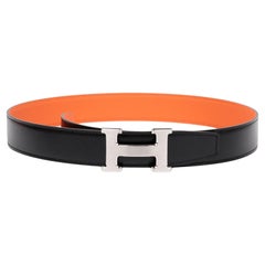 Hermès Black Box Kalbsleder & Orange H Togo Leder Constance Reversible 32mm