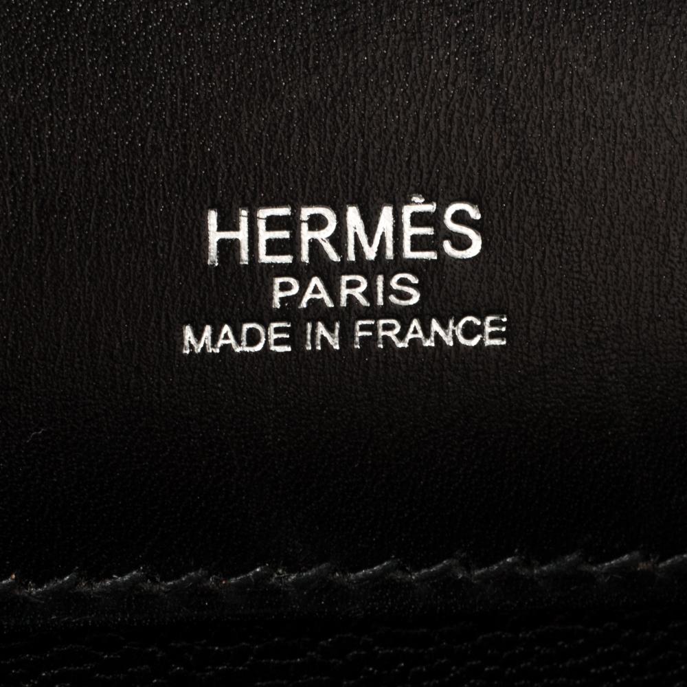 Hermes Black Box Calf Leather Palladium Hardware Kelly Longue Clutch 34 4