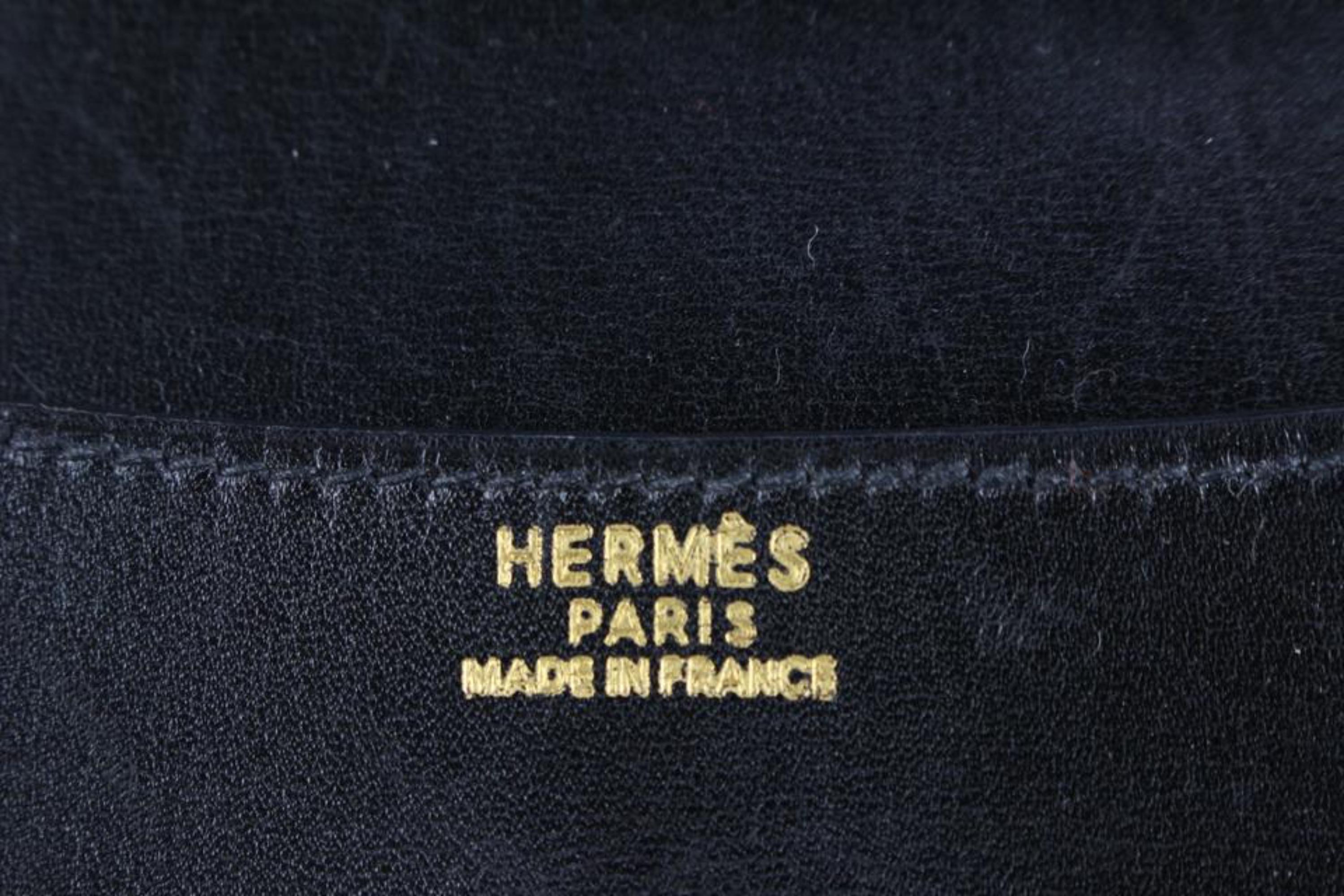 Hermès Black Box Calf Leather Pochette Rio Clutch 81h615s For Sale 2