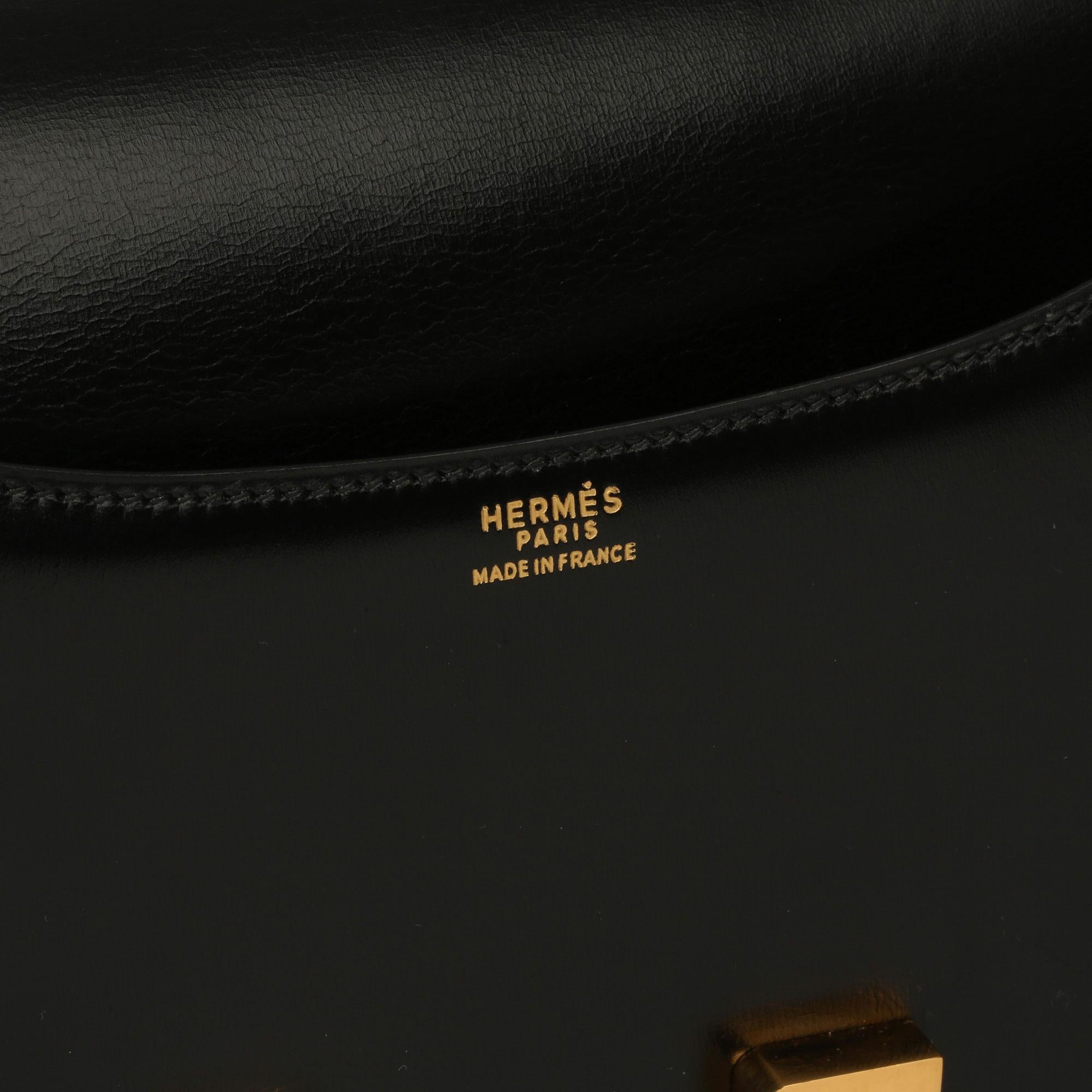 Hermès Black Box Calf Leather Vintage Constance 23 6