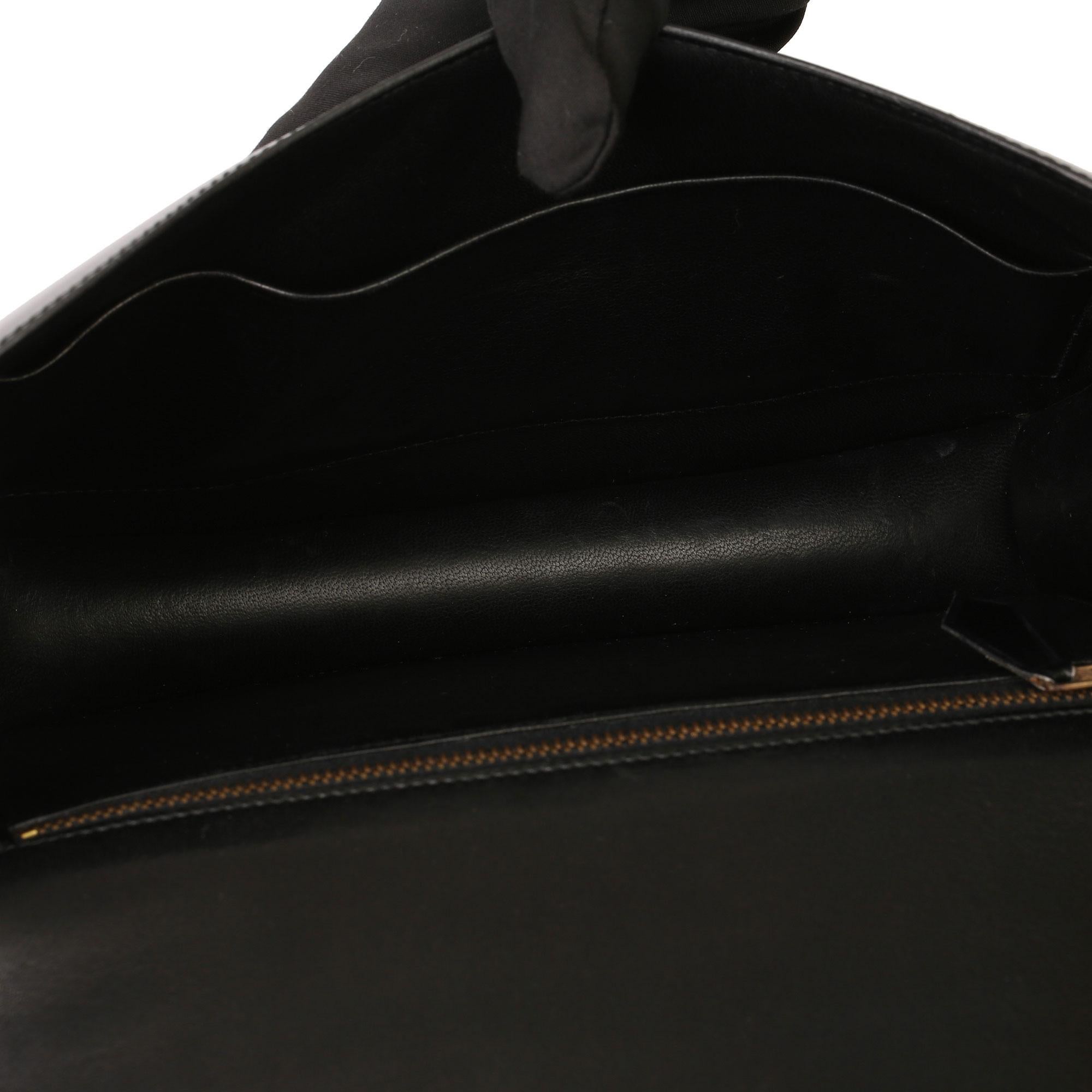 Women's Hermès Black Box Calf Leather Vintage Constance 23