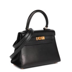 Hermès Black Box Calf Leather Vintage Kelly 20cm