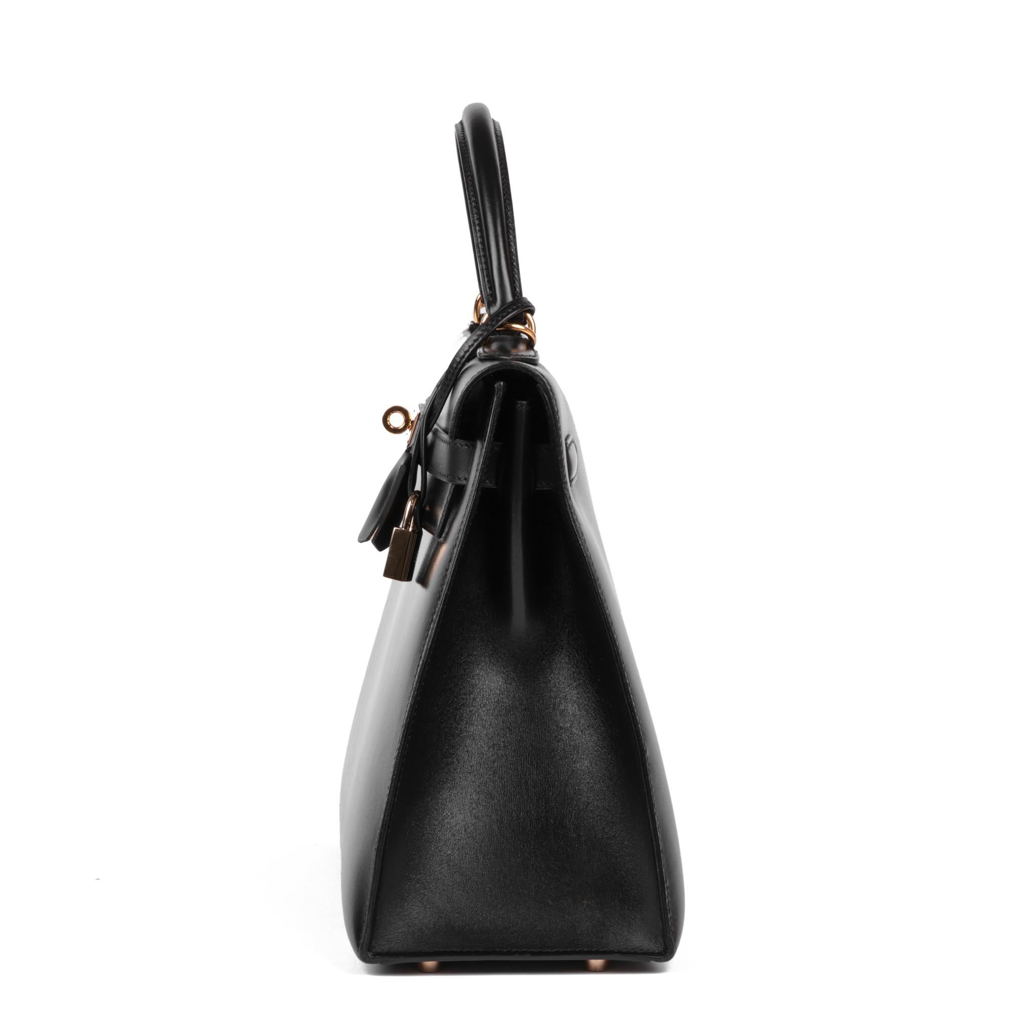 Women's Hermès Black Box Calf Leather Vintage Kelly 32cm
