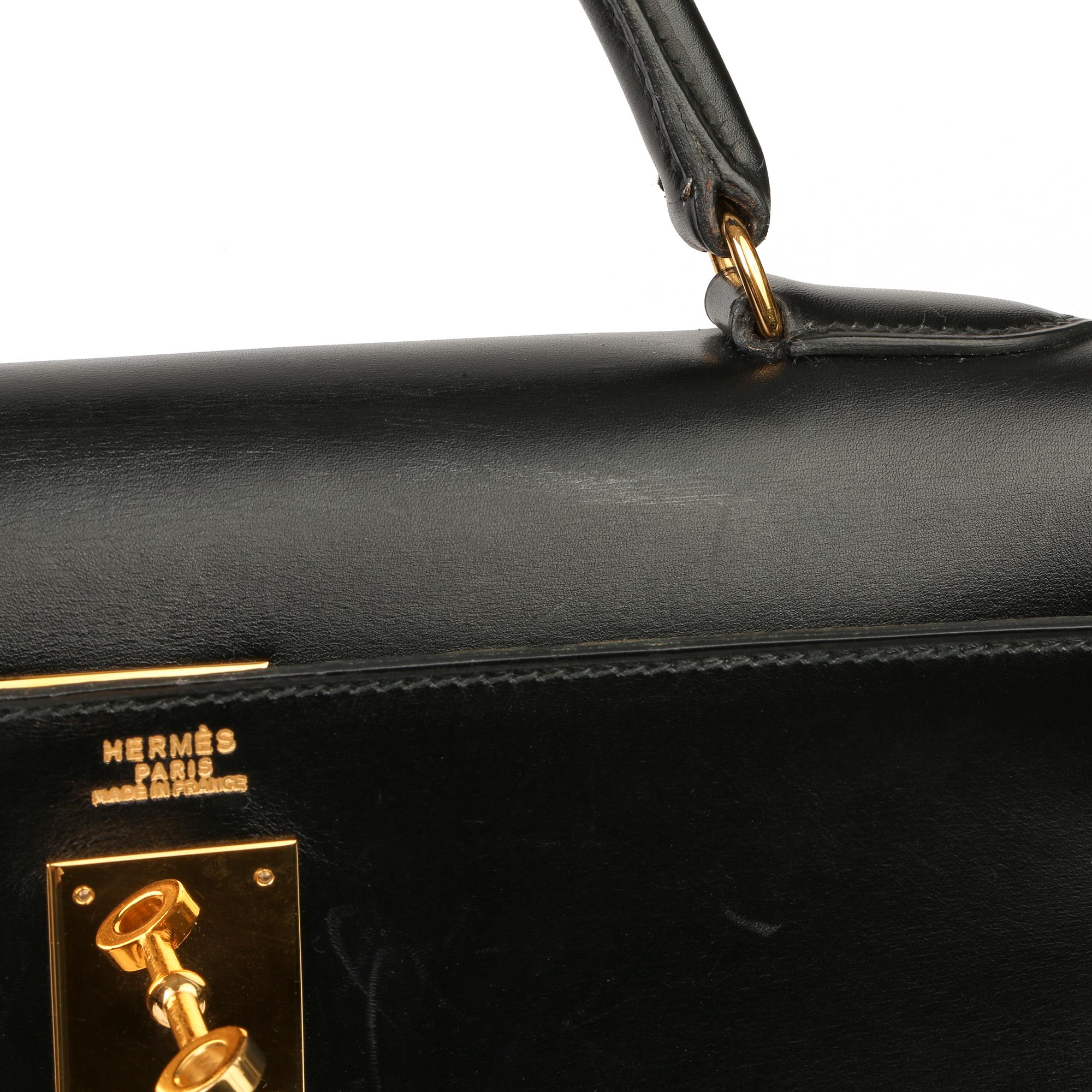 Hermès Black Box Calf Leather Vintage Kelly 32cm Sellier  6