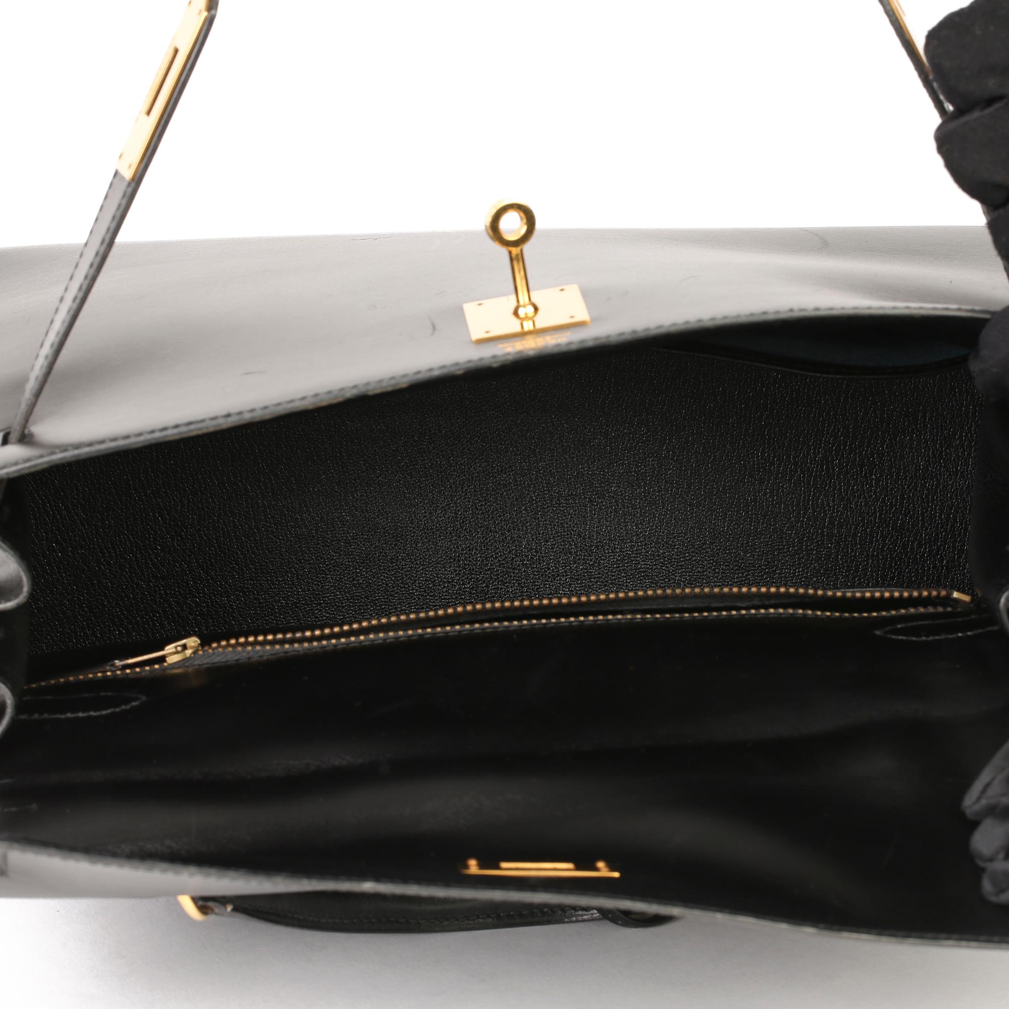 Hermès Black Box Calf Leather Vintage Kelly 32cm Sellier  4
