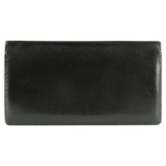 Hermès Black Box Calf Long Flap Wallet 19her1231