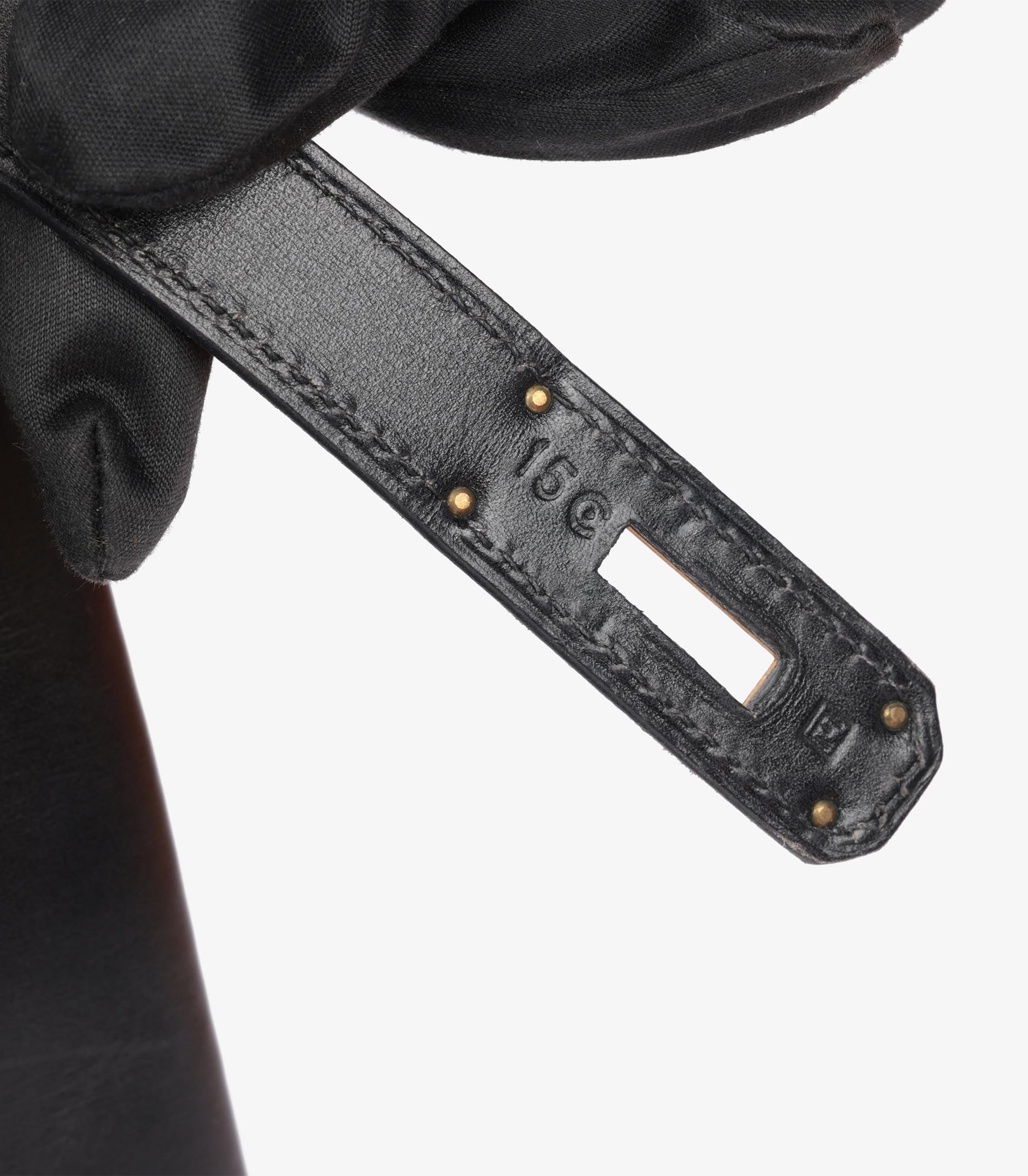 Hermès Boîte noire Veau Vintage Kelly 32cm Retourne en vente 5