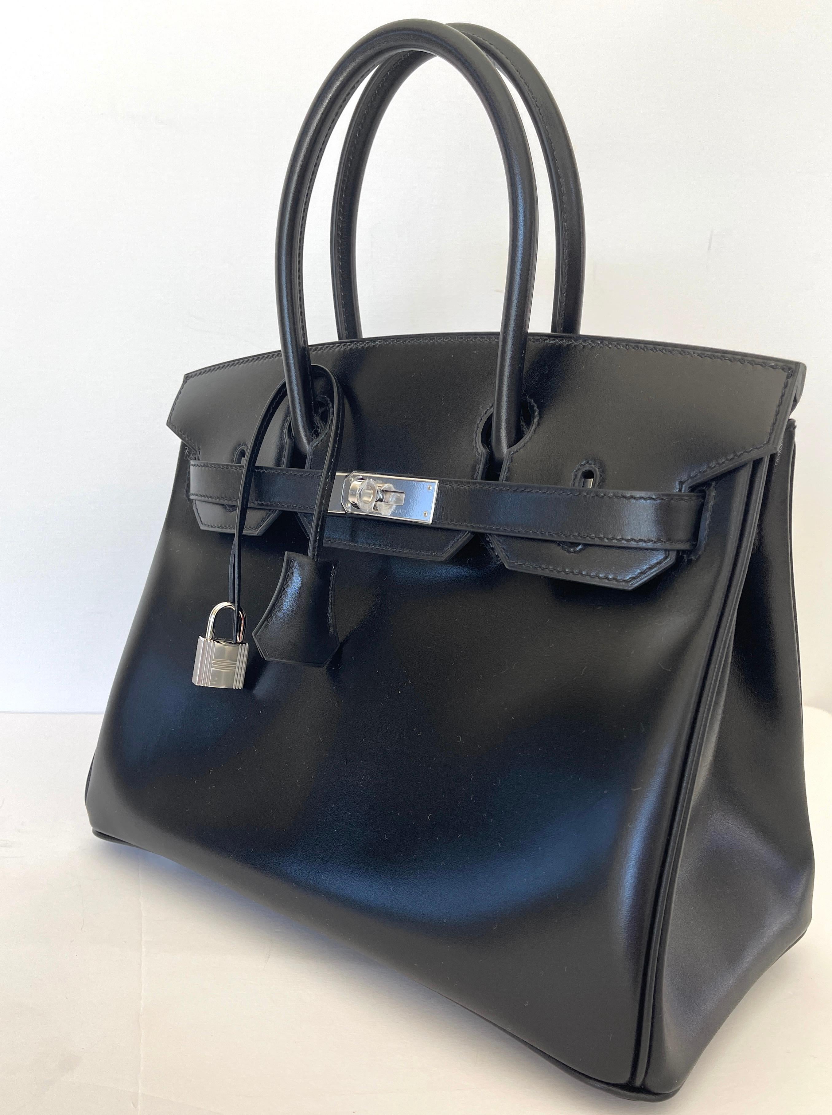 Hermès Black Box Calfskin Birkin Bag 30cm Collectors dream! Rare In New Condition In West Chester, PA